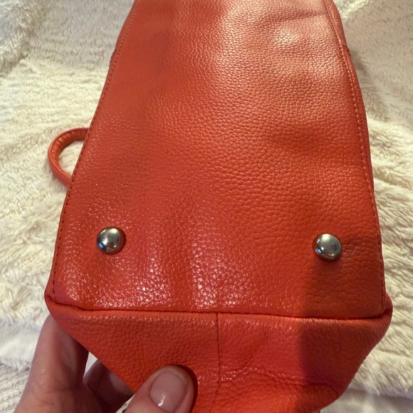 Tiganello Orange Pebbled Leather Tote.  14x10 - Picture 13 of 16